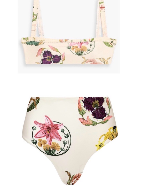 Agua by Agua Bendita Other - Agua by Agua Bendita Marina Floral-Trim High-Waist Bikini size L
